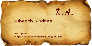 Kubesch Andrea névjegykártya